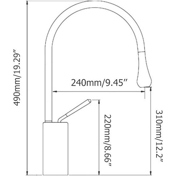 Смеситель для раковины высокий Bronze de Luxe Scandi 9015B, черный, Цвет производителя: чёрный - фото 7