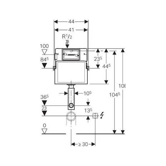 Смывной бачок скрытого монтажа Geberit UP 100 109.100.00.1 - фото 2