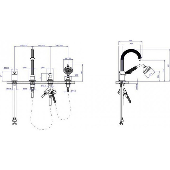 Смеситель для ванны Cezares APHRODITE-BVDM-01-Bi, Цвет производителя: хром - фото 2