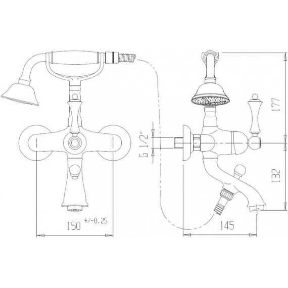 Смеситель для ванны Cezares ATLANTIS-NOSTALGIA-VD-01, Цвет производителя: хром - фото 2