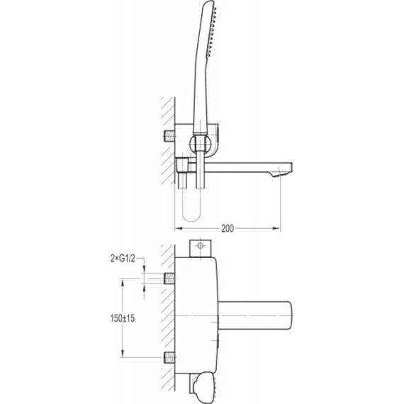 Смеситель для ванны с термостатом Cezares GLOBO-F-VD-TB-01 - фото 2