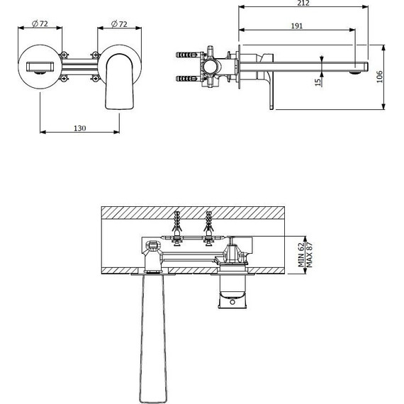 Смеситель для раковины настенный Cezares LAGOS-BLI2-01 - фото 2