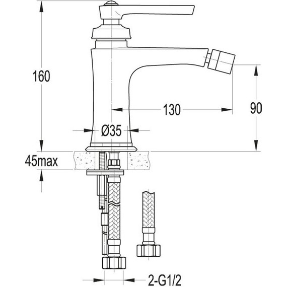Смеситель для биде Cezares LIBERTY-F-BS-01-W0 - фото 2