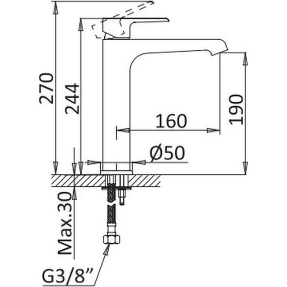 Смеситель для раковины высокий Cezares NAUTIC-LC-NOP, черный, Цвет производителя: чёрный - фото 2