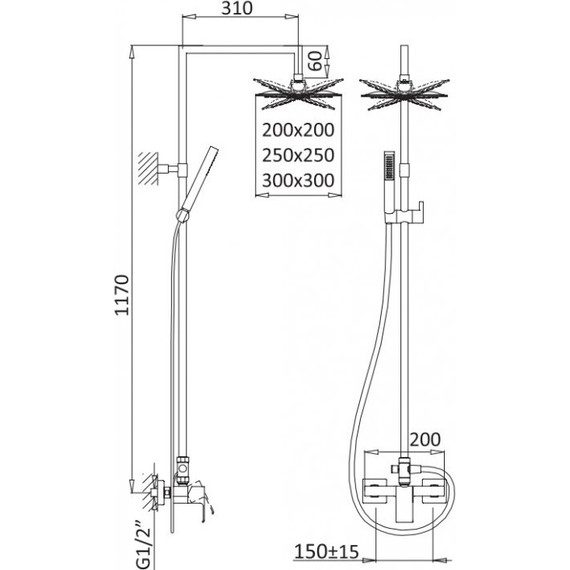 Душевая стойка Cezares PORTA-CD-BIO, белый, Цвет производителя: белый - фото 2