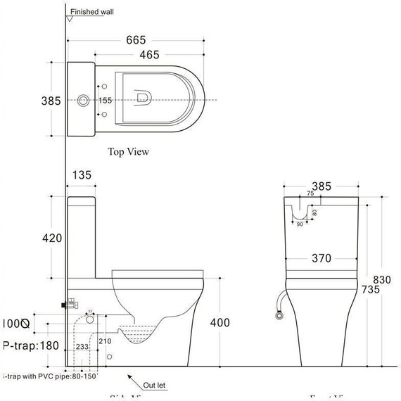 Унитаз-компакт безободковый Aquanet Rimless Nova-C1 BL-101N-TPT-A 203338 с тонкой крышкой микролифт - фото 11
