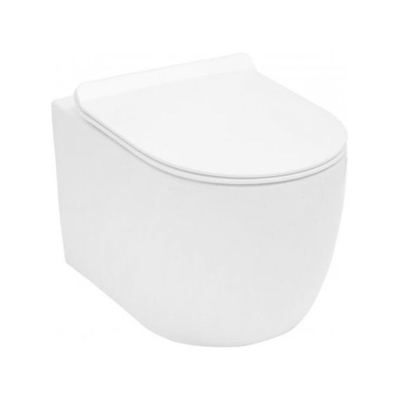 Унитаз подвесной Aquanet Rimless Cetus-W BL-102N-WHT 211908 с тонкой крышкой микролифт, Цвет производителя: белый - фото 