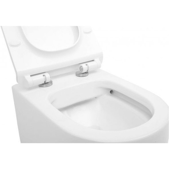 Унитаз подвесной Aquanet Rimless Cetus-W BL-102N-WHT 211908 с тонкой крышкой микролифт, Цвет производителя: белый - фото 7