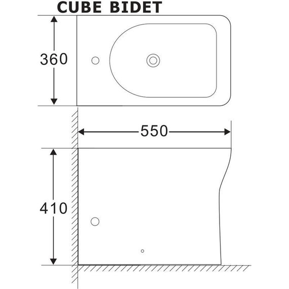 Биде напольное Aquanet Cube-B CL-12248F 210763 - фото 2