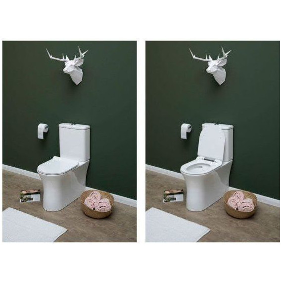 Унитаз-компакт безободковый Aquanet Rimless Roll-C CL-12249B 210764 с тонкой крышкой микролифт - фото 4