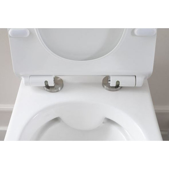 Унитаз подвесной Aquanet Rimless Roll-W CL-12249D 210766 с тонкой крышкой микролифт - фото 11