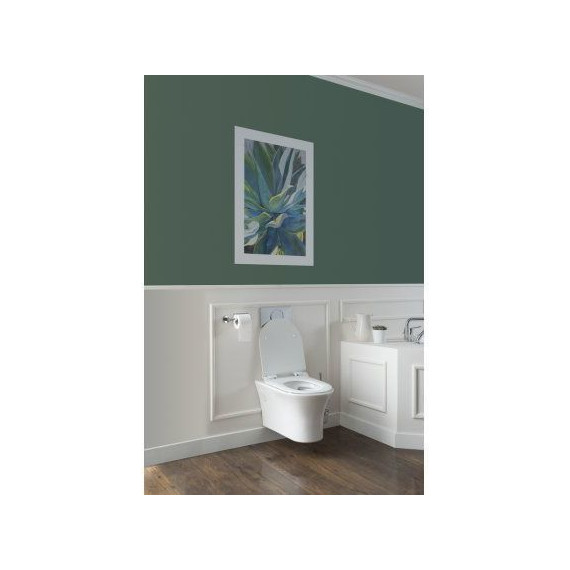 Унитаз подвесной Aquanet Rimless Roll-W CL-12249D 210766 с тонкой крышкой микролифт - фото 7