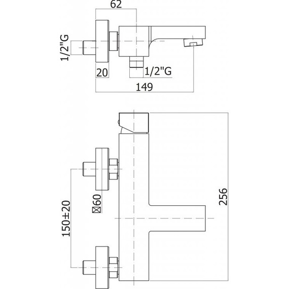 Смеситель для ванны Cezares EFFECT-VM-01 - фото 2