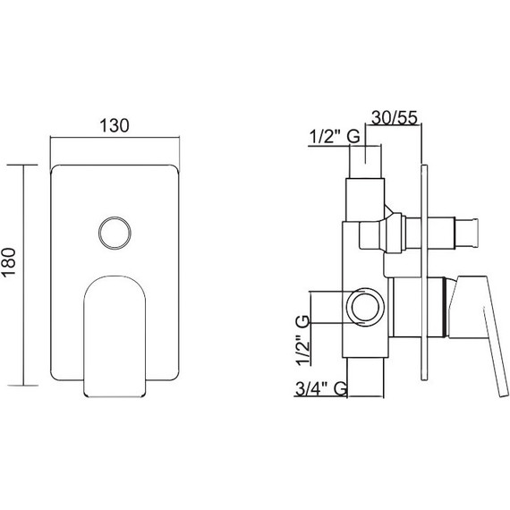 Смеситель для ванны Cezares FUSION-VDIM-CNE - фото 2