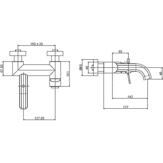Смеситель для ванны Cezares FUSION-VDM-01 - фото 2