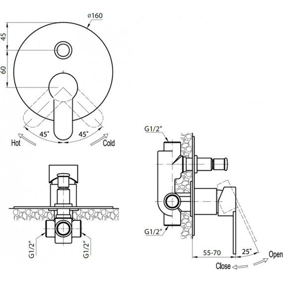 Смеситель для ванны Cezares LACONICO-C-VDI-01 - фото 2