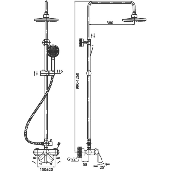 Душевая стойка Cezares LACONICO-C-CD1-01-S - фото 3