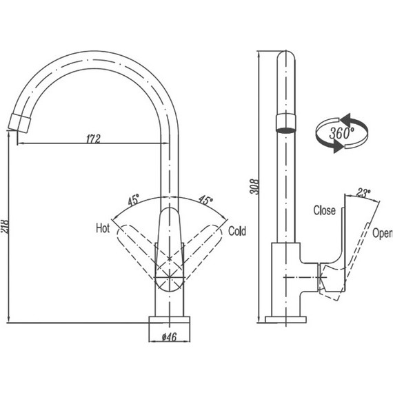 Смеситель для кухни Cezares LACONICO-C-LL25-BLC, белый - фото 2