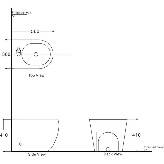 Биде напольное Aquanet Cetus 2.0 B1 LX-1831 243550 - фото 2