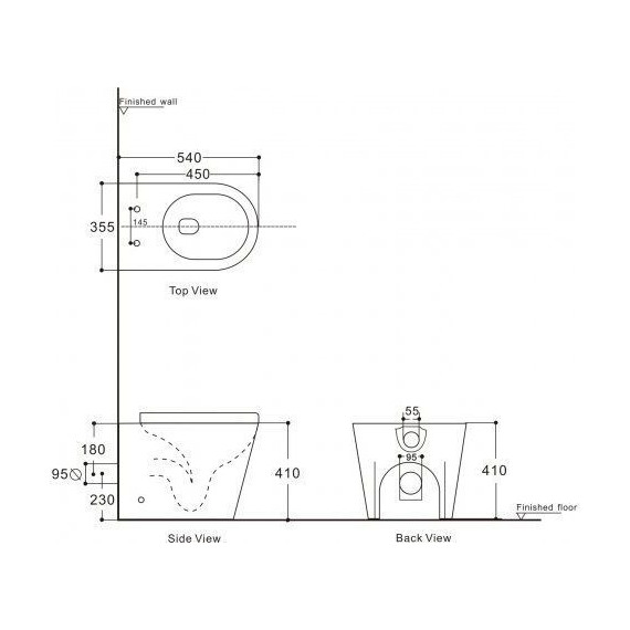 Унитаз приставной безободковый Aquanet Rimless Tavr 2.0 F LX-1908 243544 с тонкой крышкой микролифт - фото 7