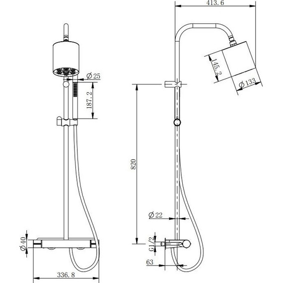 Душевая стойка с термостатом Cezares MOON-CD-TA130-01 - фото 3