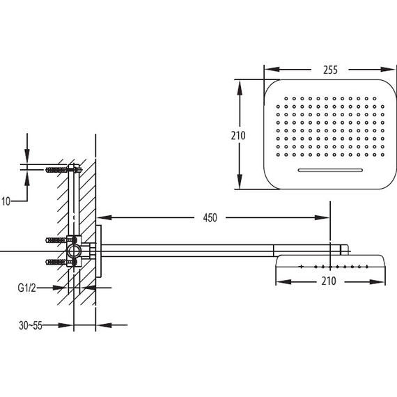 Верхний душ Cezares TESORO-F-TD2P-01 255х210 мм - фото 2