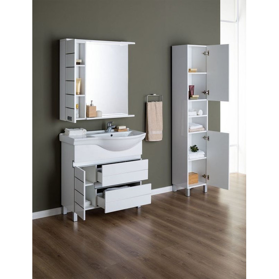 Пенал напольный Aquanet Доминика 35 см 170802, белый - фото 10