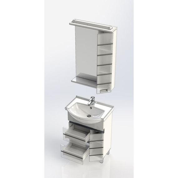 Зеркало-шкаф Aquanet Доминика 60 см 171918 LED, белый - фото 10