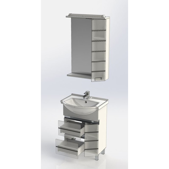 Зеркало-шкаф Aquanet Доминика 60 см 171918 LED, белый - фото 11