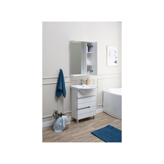 Зеркало-шкаф Aquanet Доминика 60 см 171918 LED, белый - фото 13