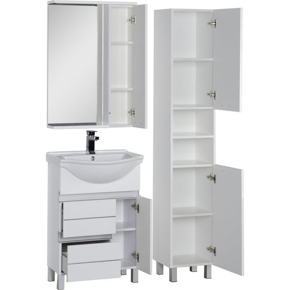 Зеркало-шкаф Aquanet Доминика 60 см 171918 LED, белый - фото 8