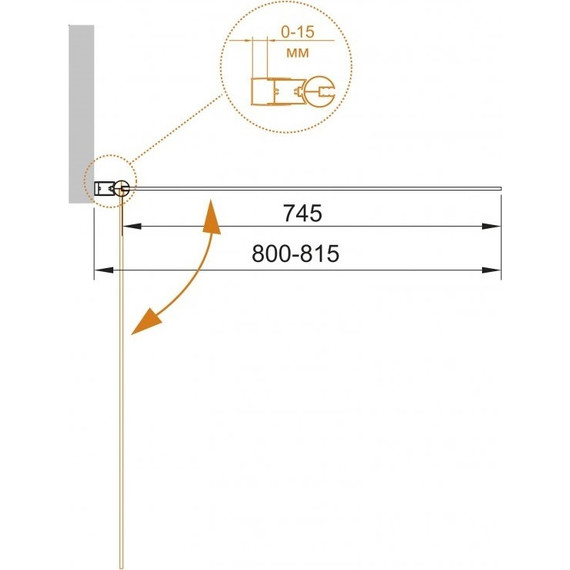 Шторка для ванны Cezares 80 см ECO-O-V-1-80/140-P-Cr-L, хром/матовое - фото, картинка 5 Шторка для ванны Cezares 80 см ECO-O-V-1-80/140-P-Cr-L, хром/матовое - фото 5
