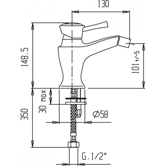 Смеситель для биде Cezares GIUBILEO-BSM1-02, бронза, Цвет производителя: бронза - фото 2