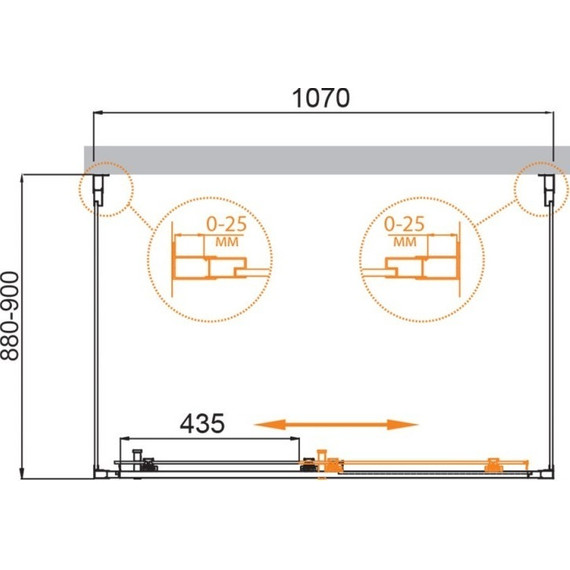 Душевое ограждение Cezares 110х90 см MOLVENO-AH-12-110/90-C-Cr-IV, хром/прозрачное - фото 2