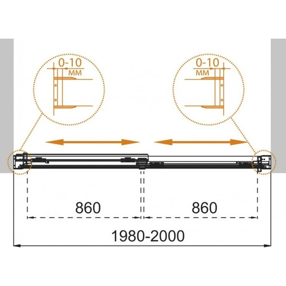 Шторка для ванны Cezares 200 см TANDEM-SOFT-VF-2-200/145-C-Cr-IV, хром/прозрачное - фото, картинка 4 Шторка для ванны Cezares 200 см TANDEM-SOFT-VF-2-200/145-C-Cr-IV, хром/прозрачное - фото 4
