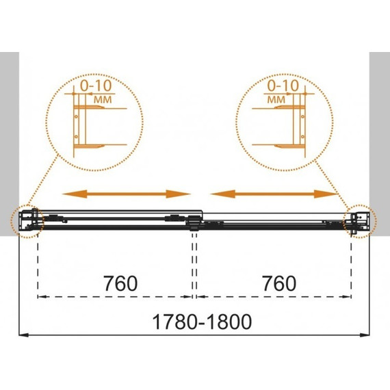 Шторка для ванны Cezares 180 см TANDEM-SOFT-VF-2-180/145-P-Cr, хром/матовое - фото 7