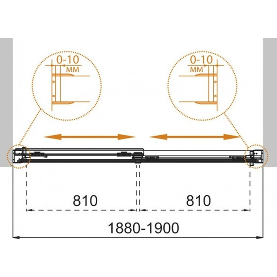 Шторка для ванны Cezares 190 см TANDEM-SOFT-VF-2-190/145-P-Cr, хром/матовое - фото, картинка 7 Шторка для ванны Cezares 190 см TANDEM-SOFT-VF-2-190/145-P-Cr, хром/матовое - фото 7