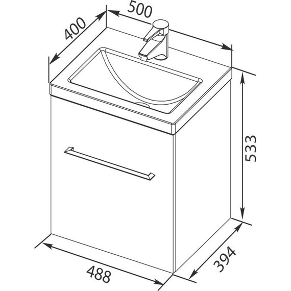 Тумба подвесная с раковиной Aquanet Порто 50 см 195729, белый - фото, картинка 14 Тумба подвесная с раковиной Aquanet Порто 50 см 195729, белый - фото 14