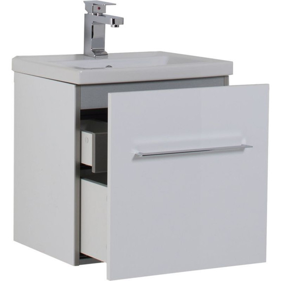 Тумба подвесная с раковиной Aquanet Порто 50 см 195729, белый - фото, картинка 6 Тумба подвесная с раковиной Aquanet Порто 50 см 195729, белый - фото 6