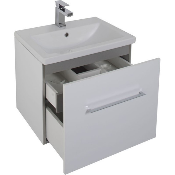 Тумба подвесная с раковиной Aquanet Порто 60 см 195730, белый - фото 9