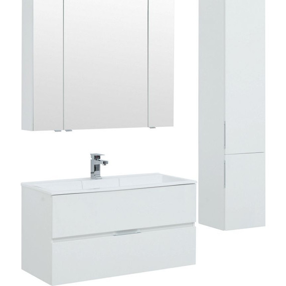 Тумба подвесная с раковиной Aquanet Алвита 100 см 235341, белый - фото 7