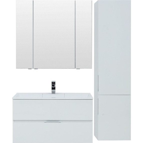 Тумба подвесная с раковиной Aquanet Алвита 100 см 235341, белый - фото 8