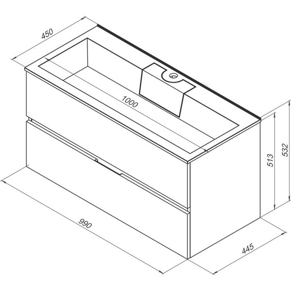 Тумба подвесная с раковиной Aquanet Алвита 100 см 235341, белый - фото 10
