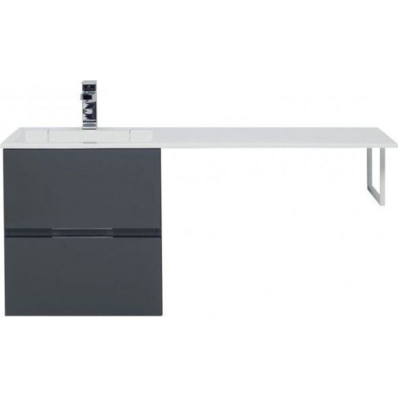 Тумба подвесная с раковиной-столешницей Aquanet Алвита 120 см 243662 L, серый антрацит - фото, картинка 9 Тумба подвесная с раковиной-столешницей Aquanet Алвита 120 см 243662 L, серый антрацит - фото 9