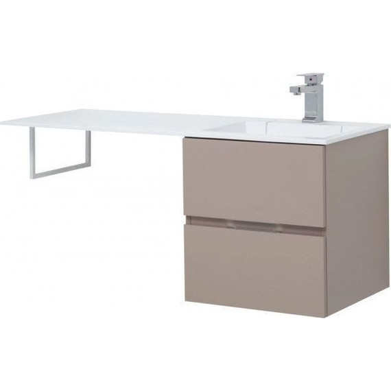 Тумба подвесная с раковиной-столешницей Aquanet Алвита 120 см 243661 R, капучино - фото 11