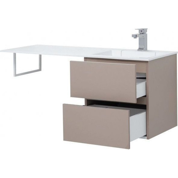 Тумба подвесная с раковиной-столешницей Aquanet Алвита 120 см 243661 R, капучино - фото 12