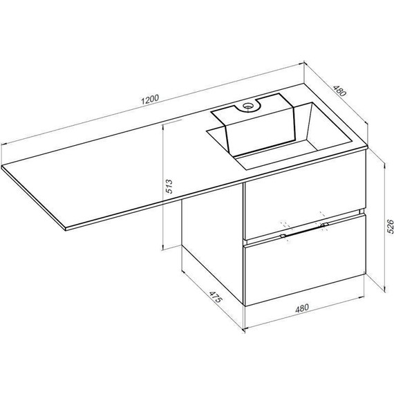 Тумба подвесная с раковиной-столешницей Aquanet Алвита 120 см 243660 R, белый - фото 14