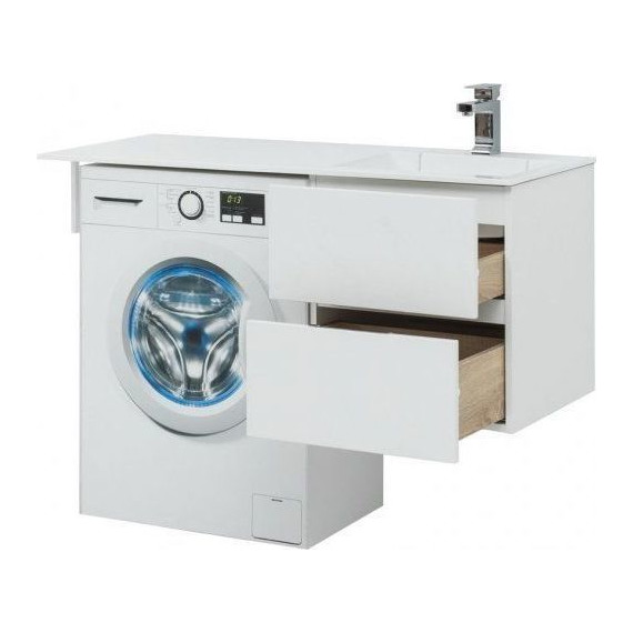 Тумба подвесная с раковиной-столешницей Aquanet Алвита 120 см 243660 R, белый - фото 8