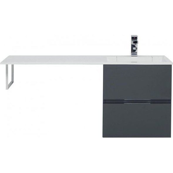 Тумба подвесная с раковиной-столешницей Aquanet Алвита 120 см 243662 R, серый антрацит - фото, картинка 9 Тумба подвесная с раковиной-столешницей Aquanet Алвита 120 см 243662 R, серый антрацит - фото 9