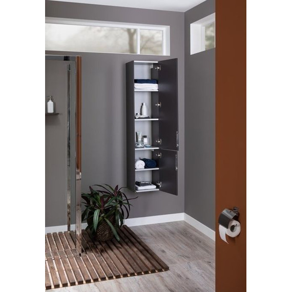 Пенал подвесной Aquanet Алвита 35 см 240197, серый антрацит - фото 8